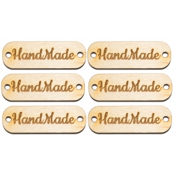HandMade Hand Made Metka drewniana Duża 6szt A822