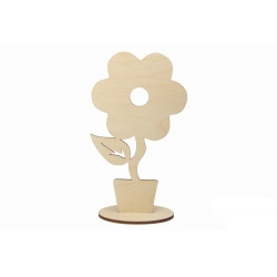 Kwiatek z liściem stojący 15cm kwiat A215