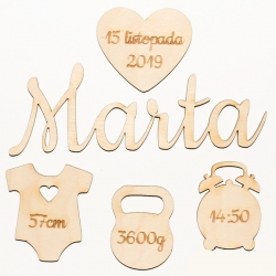 Metryczka z grawerem dla dziecka A808