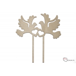 Gołąbki SERCA - cake topper 14cm A281
